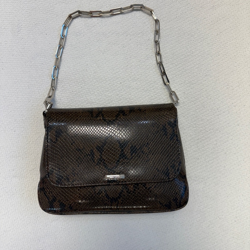 Nine West Brown Snake Print Shoulder Bag